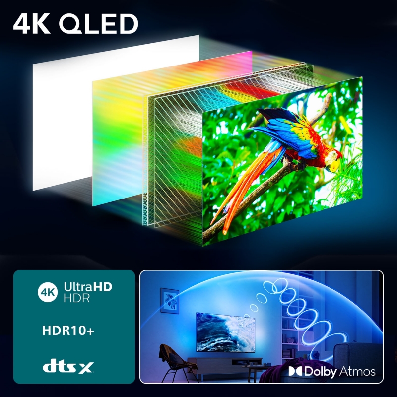 Philips Ambilight TV 43PUS8510 4K UHD QLED 108cm 43" Smart TV Dolby Atmos Titan OS
