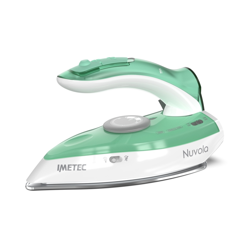 Imetec Nuvola Trocken- & Dampfbügeleisen Edelstahl-Bügelsohle 1000 W Aqua-Farbe, Weiß