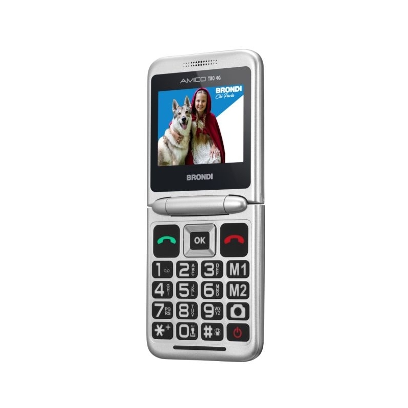 Brondi AMICO TUO 4G 6,1 cm (2.4") Schwarz, Metallisch Seniorentelefon