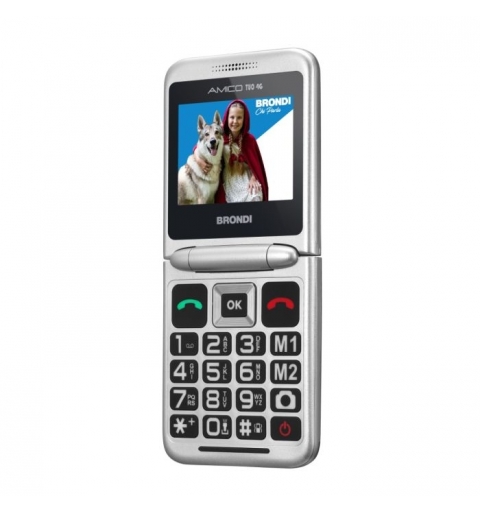 Brondi AMICO TUO 4G 6,1 cm (2.4") Schwarz, Metallisch Seniorentelefon