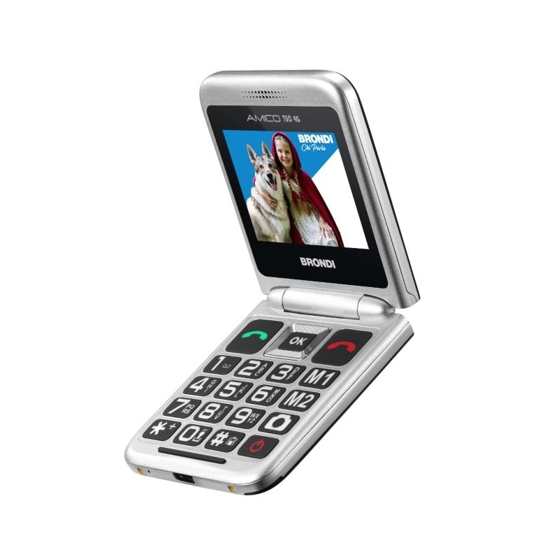 Brondi AMICO TUO 4G 6,1 cm (2.4") Schwarz, Metallisch Seniorentelefon
