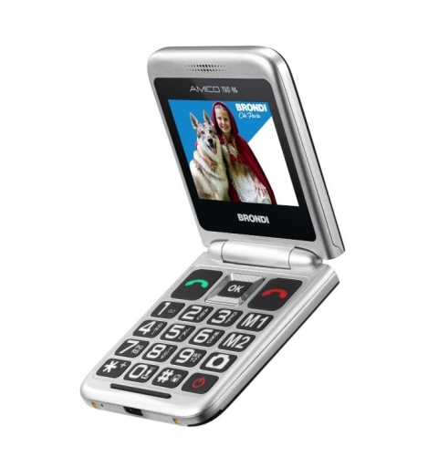 Brondi AMICO TUO 4G 6,1 cm (2.4") Schwarz, Metallisch Seniorentelefon