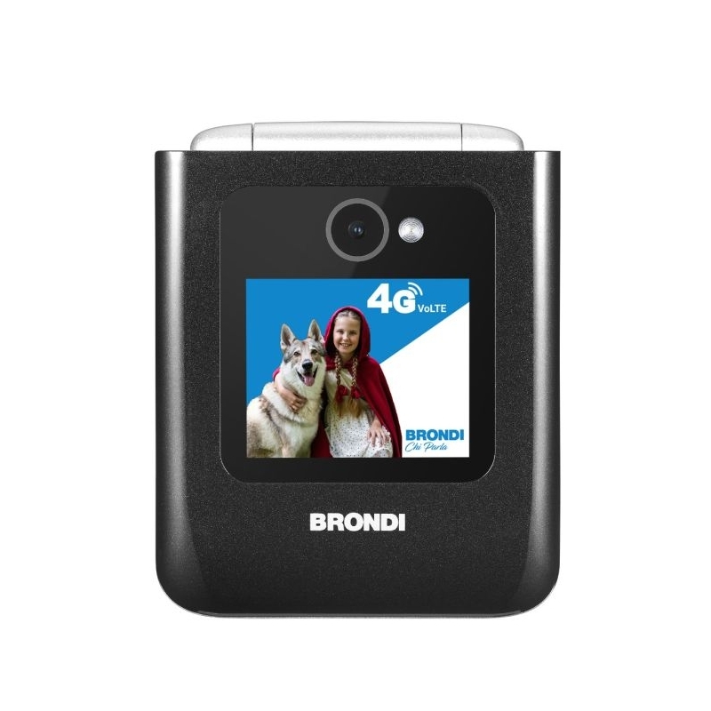 Brondi AMICO TUO 4G 6,1 cm (2.4") Nero, Metallico Telefono per anziani