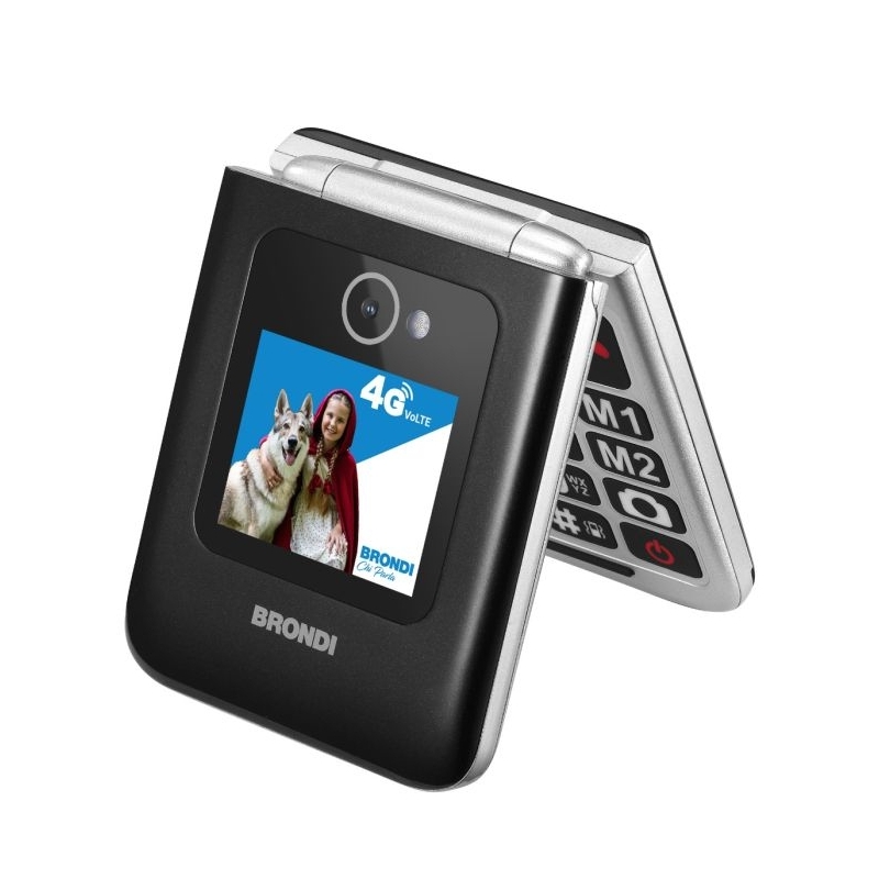 Brondi AMICO TUO 4G 6,1 cm (2.4") Schwarz, Metallisch Seniorentelefon
