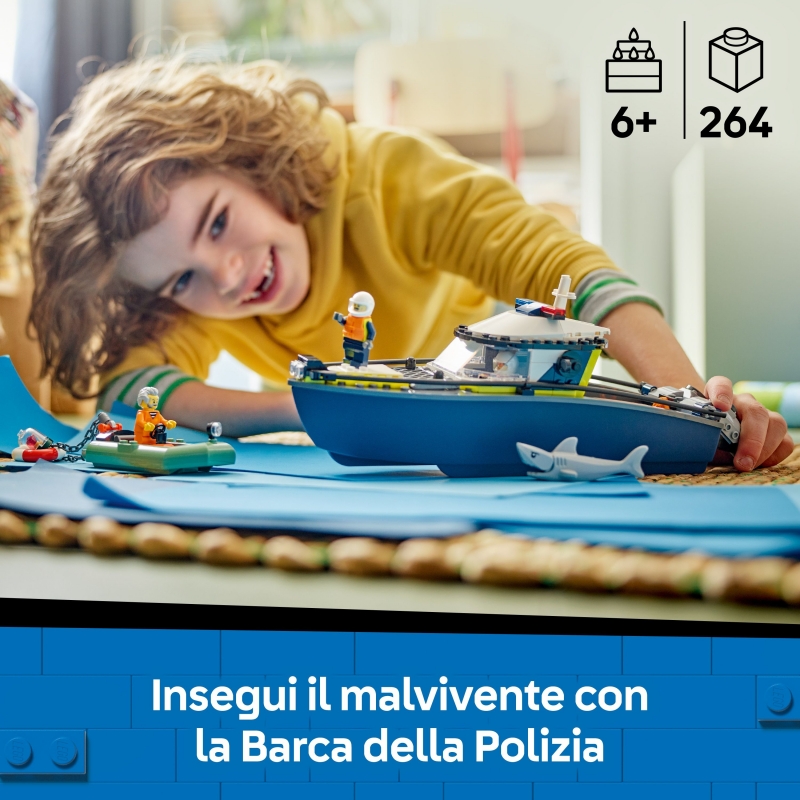 LEGO Persecución en Barco de Policía