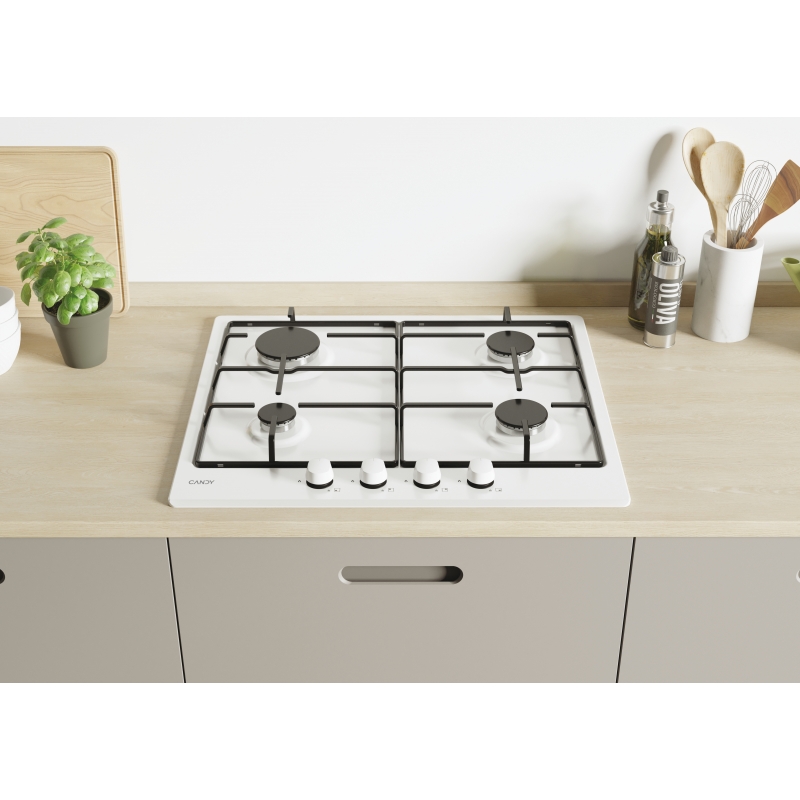 Candy Idea CHW6BRWW White Built-in 60 cm Gas 4 zone(s)