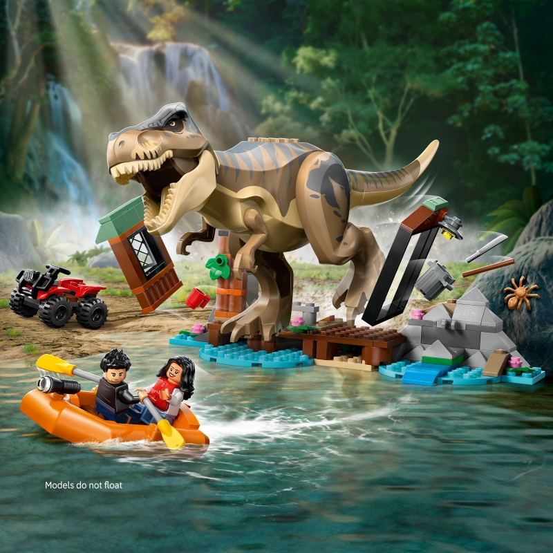 LEGO Huida por el Río y T. rex a la Caza