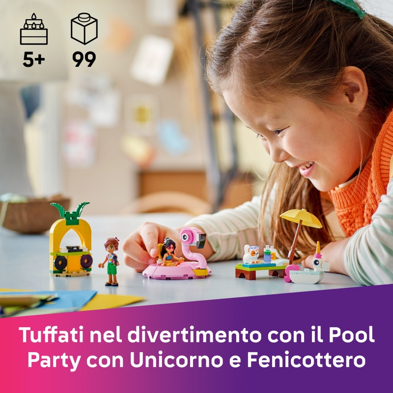 LEGO Pool Party con unicorno e fenicottero