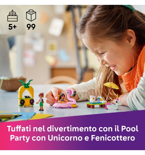 LEGO Pool Party con unicorno e fenicottero