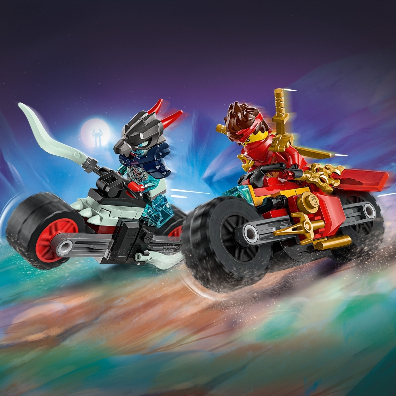 LEGO Gara di velocità sulla moto di Kai
