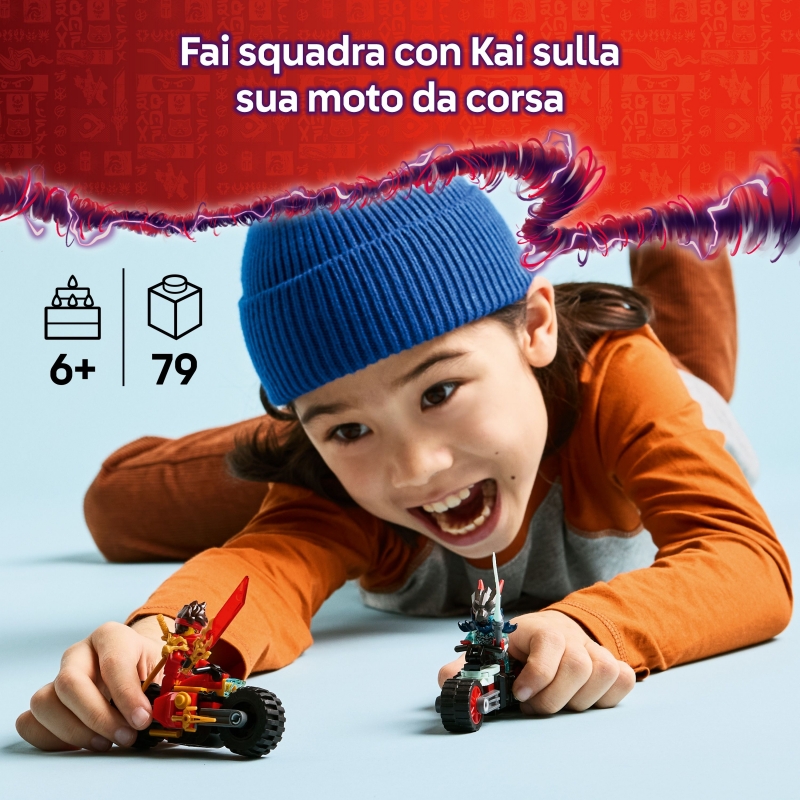 LEGO Gara di velocità sulla moto di Kai