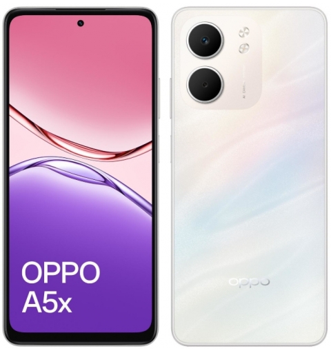 OPPO A5x 16,9 cm (6.67") Double SIM 4G USB Type-C 4 Go 128 Go 6000 mAh Blanc