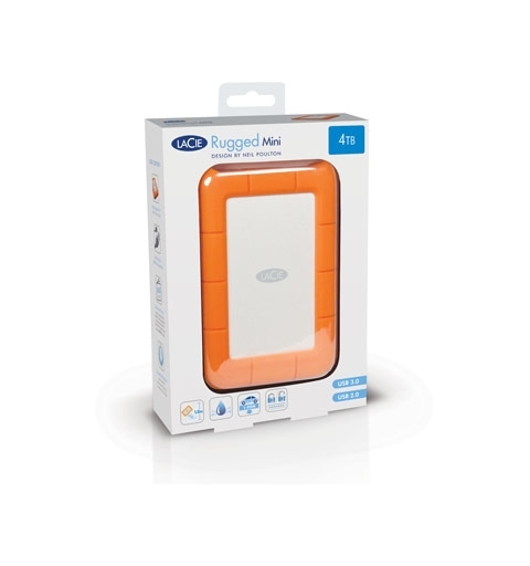 LaCie Rugged Mini disco rigido esterno 2 TB 5400 Giri min Micro-USB B 3.2 Gen 1 (3.1 Gen 1) Arancione, Argento