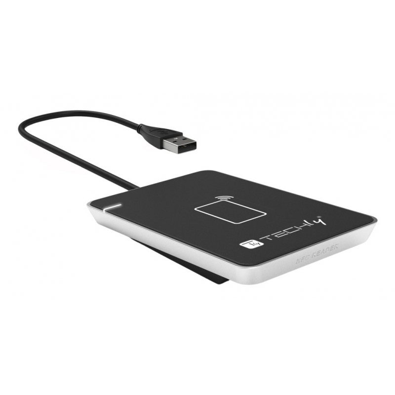 Techly I-CARD CAM-CIE lettore RFID USB Nero, Argento