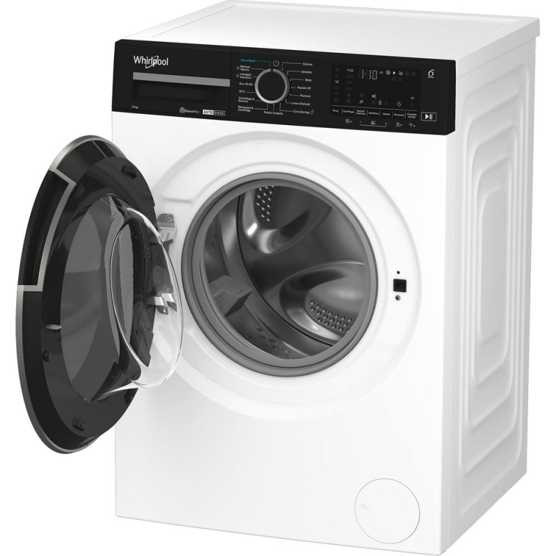 Whirlpool FRONT LOADER STD, Capacità 12kg, classe A -10%, bianco, Autodose, vapore, porta nera, Wi-Fi