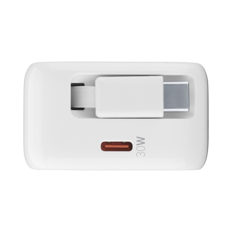 Cellularline Retractable Power 30W Caricabatterie da rete 30W con cavo retrattile USB-C e porta USB-C