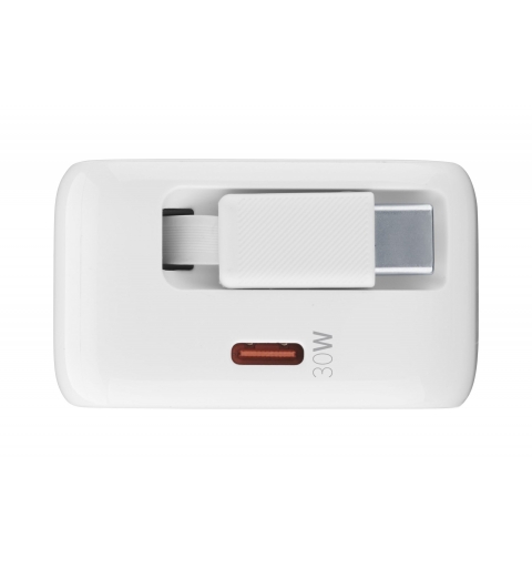 Cellularline Retractable Power 30W Caricabatterie da rete 30W con cavo retrattile USB-C e porta USB-C