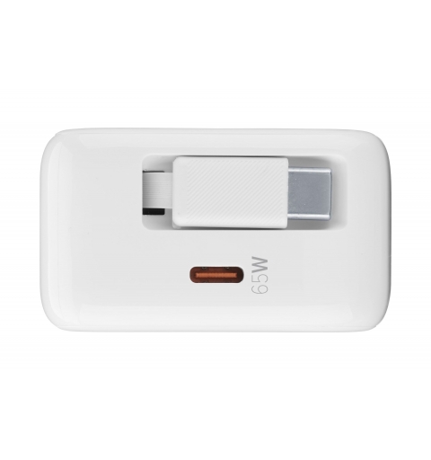 Cellularline Retractable Power 65W Caricabatterie da rete 65W con cavo retrattile USB-C e porta USB-C
