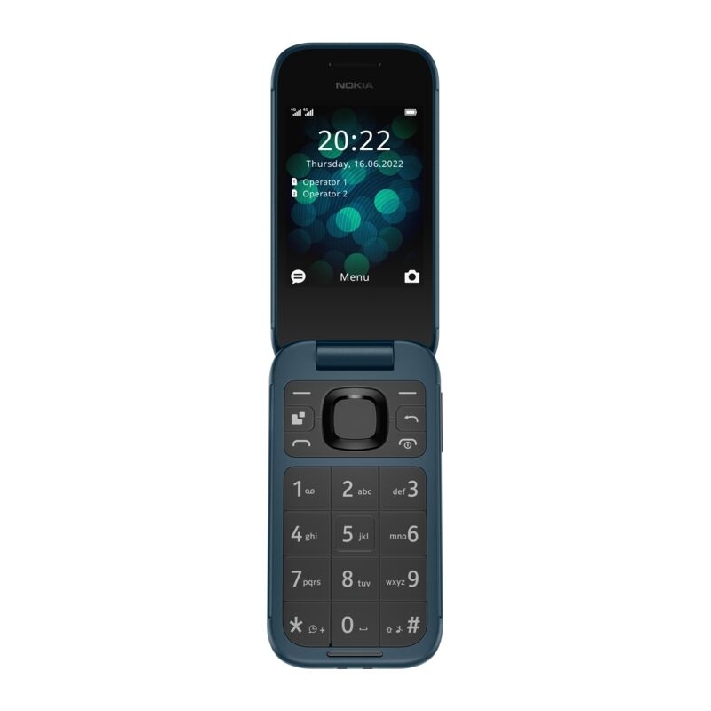 HMD Nokia 2660 Flip - 4G, VoLTE, 2,8"+1,77", 0,3MP, 48MB 128MB, Blue