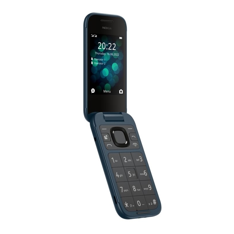 HMD Nokia 2660 Flip - 4G, VoLTE, 2,8"+1,77", 0,3MP, 48MB 128MB, Blue