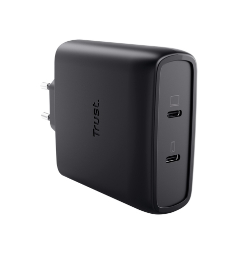 Trust Maxo Cargador GaN USB-C de 2 puertos de 100 W - Blanco