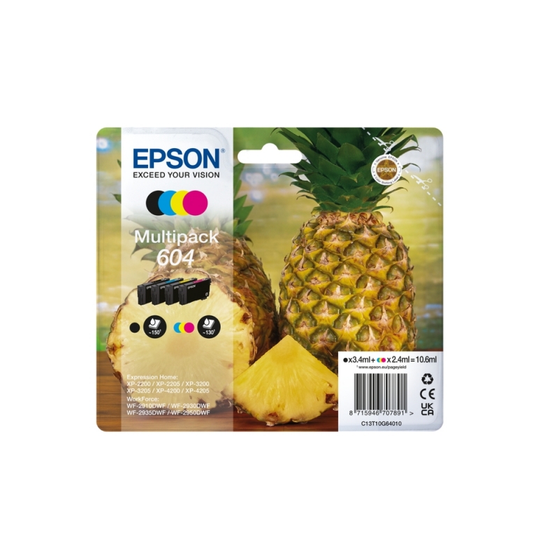 Epson 604 Druckerpatrone 4 Stück(e) Original Standardertrag Schwarz, Cyan, Magenta, Gelb