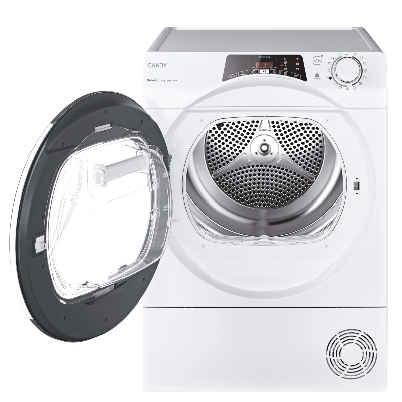 Candy RapidÓ ROE H8A2TCEX-S sèche-linge Pose libre Charge avant 8 kg Blanc
