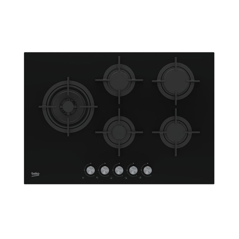 Beko HILL 75222 S plaque Noir Intégré 75 cm Gaz 5 zone(s)