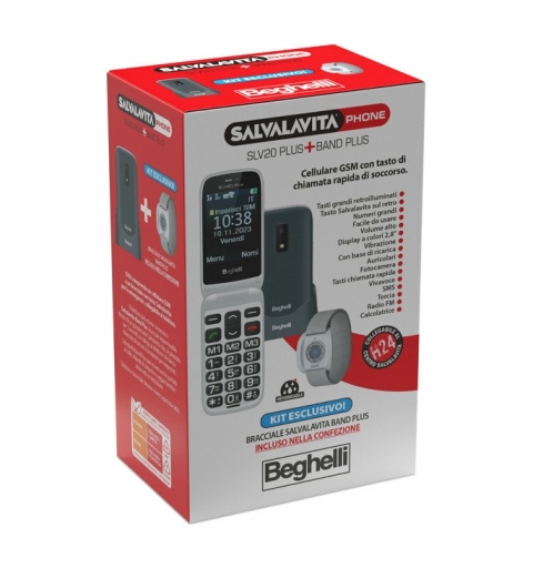 Beghelli SLV 20 + BAND PLUS 7,11 cm (2.8") 100 g Grigio Telefono per anziani
