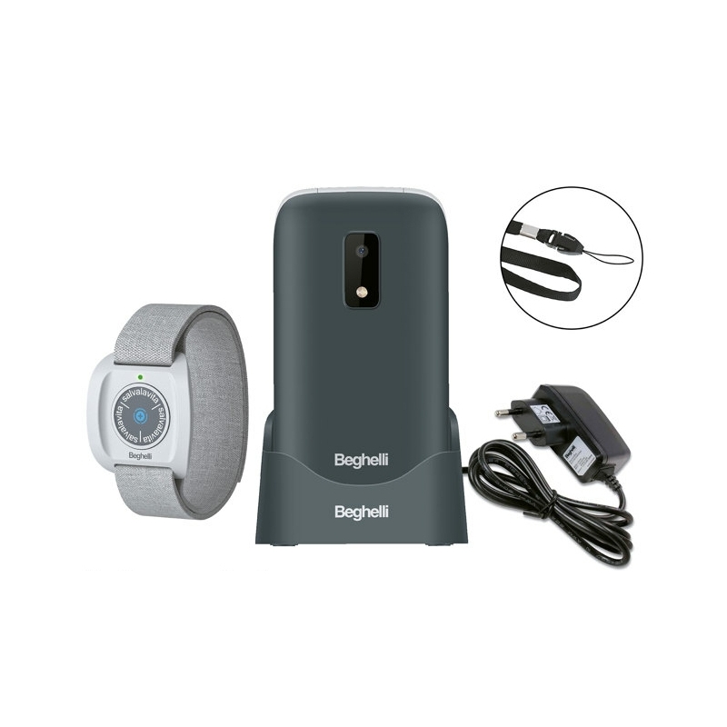 Beghelli SLV 20 + BAND PLUS 7,11 cm (2.8") 100 g Grigio Telefono per anziani
