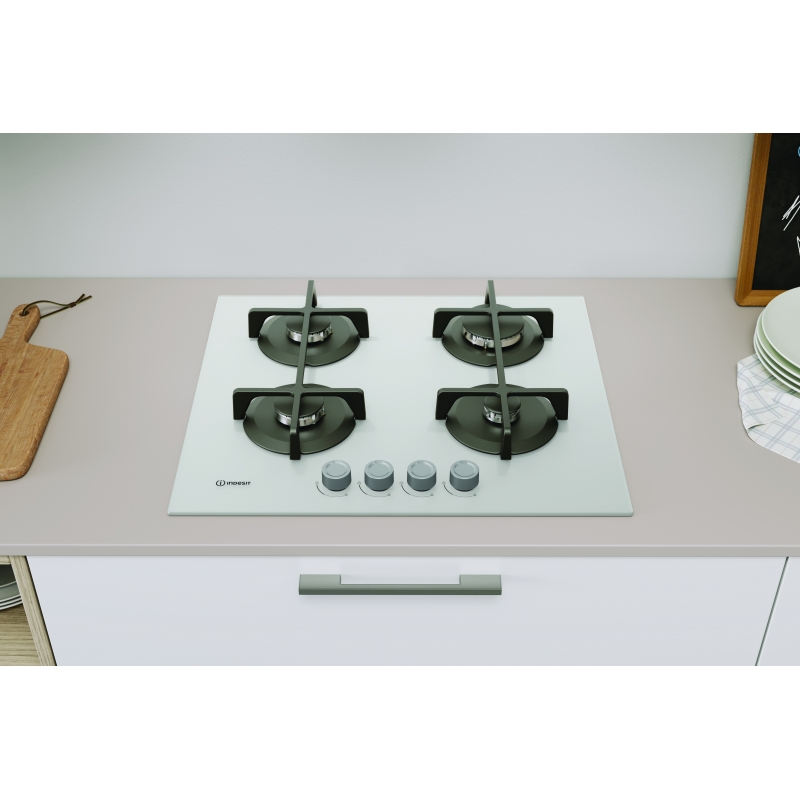 Indesit ING 61T WH 1 Weiß Integriert 60 cm Gaskochfeld 4 Zone(n)
