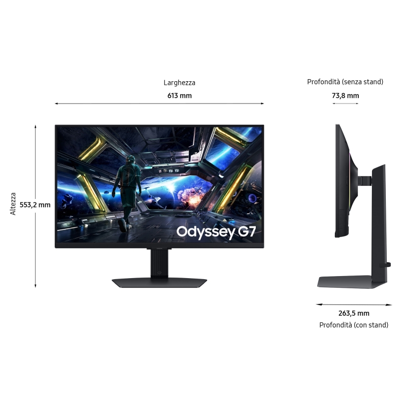 Samsung G70D computer monitor 68.6 cm (27") 3840 x 2160 pixels 4K Ultra HD LCD Black