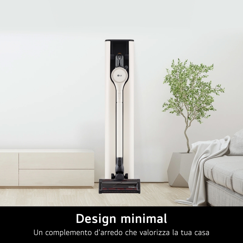 LG CordZero All-in-One A9T, Aspirapolvere senza filo 260W, Auto-svuotamento, 2 spazzole + 2 accessori, Wi-Fi, Beige