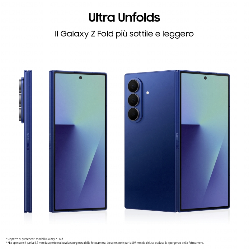 Samsung Galaxy Z Fold7 Smartphone AI, RAM 12GB, 256GB, Display 6,5" 8'', Camera 200MP, Batteria a lunga durata, Silver Shadow