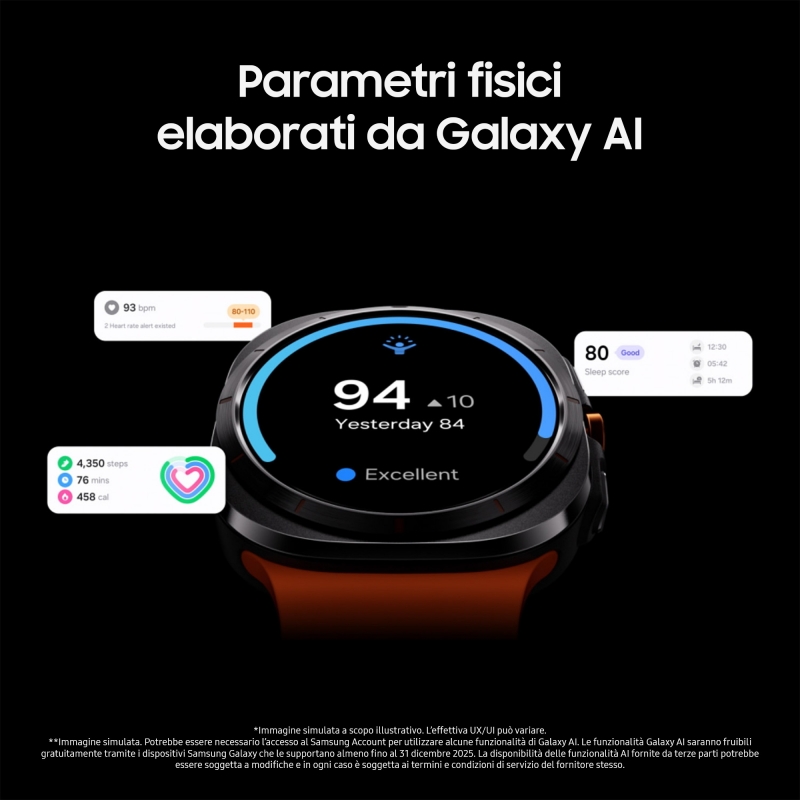 Samsung Galaxy Watch Ultra 3,81 cm (1.5") AMOLED 47 mm Digital 480 x 480 Pixel Touchscreen 4G Titan WLAN GPS
