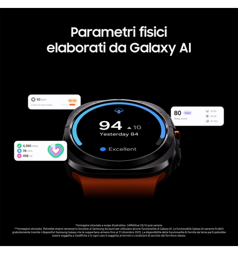 Samsung Galaxy Watch Ultra 3,81 cm (1.5") AMOLED 47 mm Digital 480 x 480 Pixel Touchscreen 4G Titan WLAN GPS