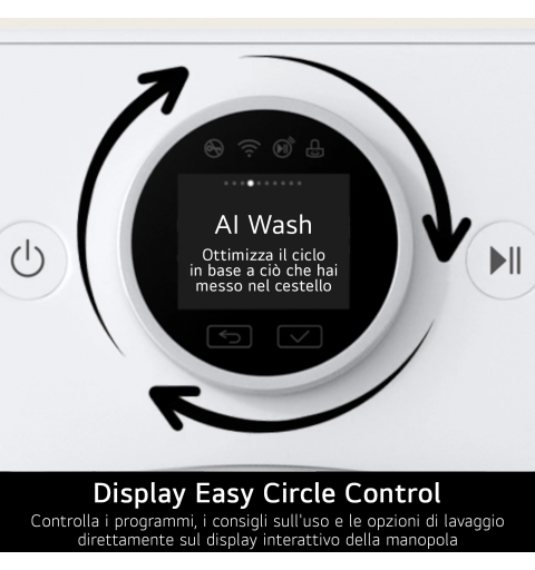 LG F4X7011TWB Lavatrice 11kg AI DD™ Serie X7, Classe A-40%, 1400 giri, Display Easy Circle, Wi-Fi, AI Wash, TurboWash