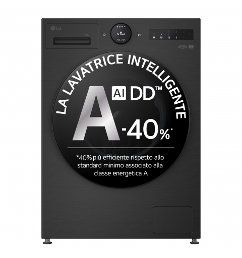 LG F4X7013TBB Lavatrice 13kg AI DD™ Serie X7, Classe A-40%, 1400 giri, Display Easy Circle, Wi-Fi, AI Wash, TurboWash