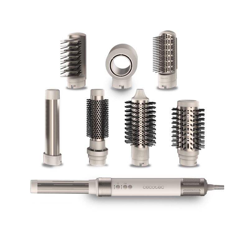 Cecotec CeramicCare AirGlam Multistyler Warm Champagner, Weiß 1400 W 1,8 m