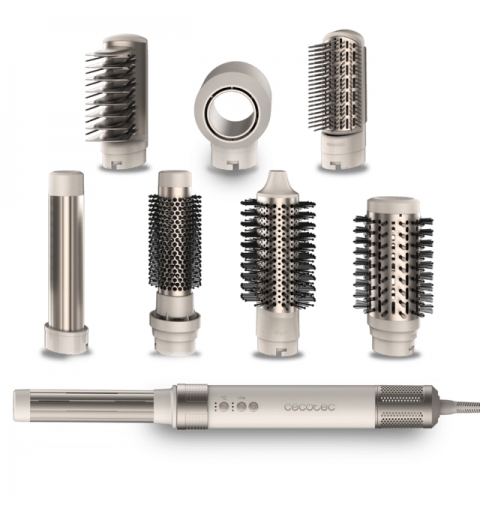 Cecotec CeramicCare AirGlam Multistyler Caldo Champagne, Bianco 1400 W 1,8 m