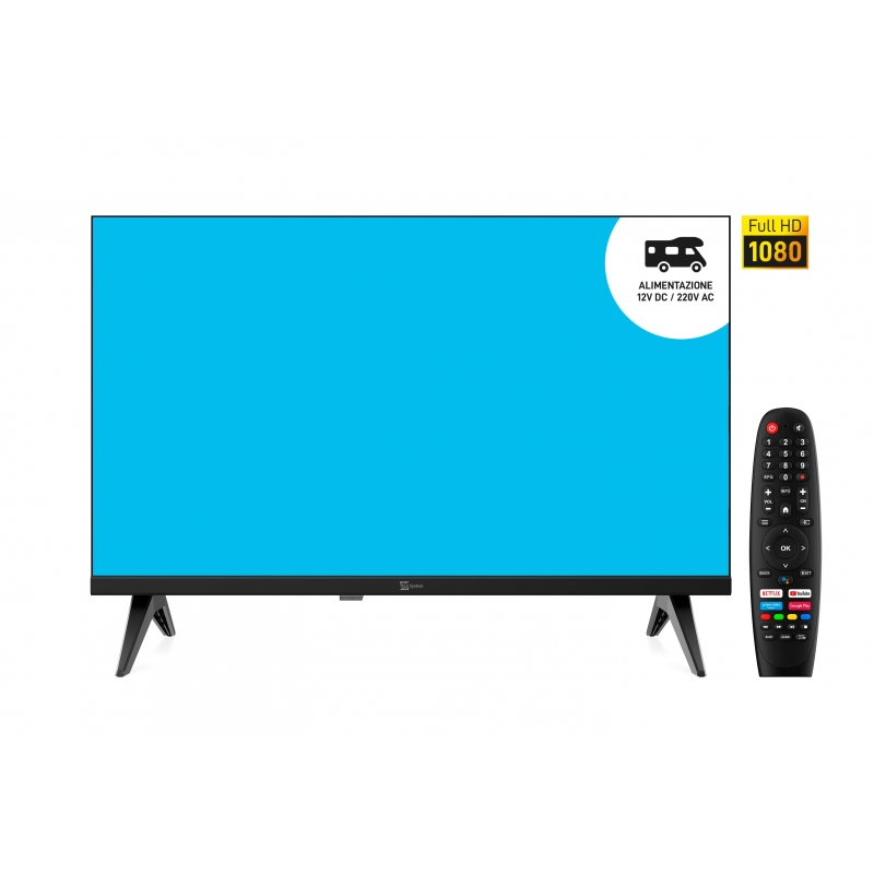 TELE System TS22FHD SMG14 12V 55,9 cm (22") Full HD Smart TV Wifi Noir 180 cd m²