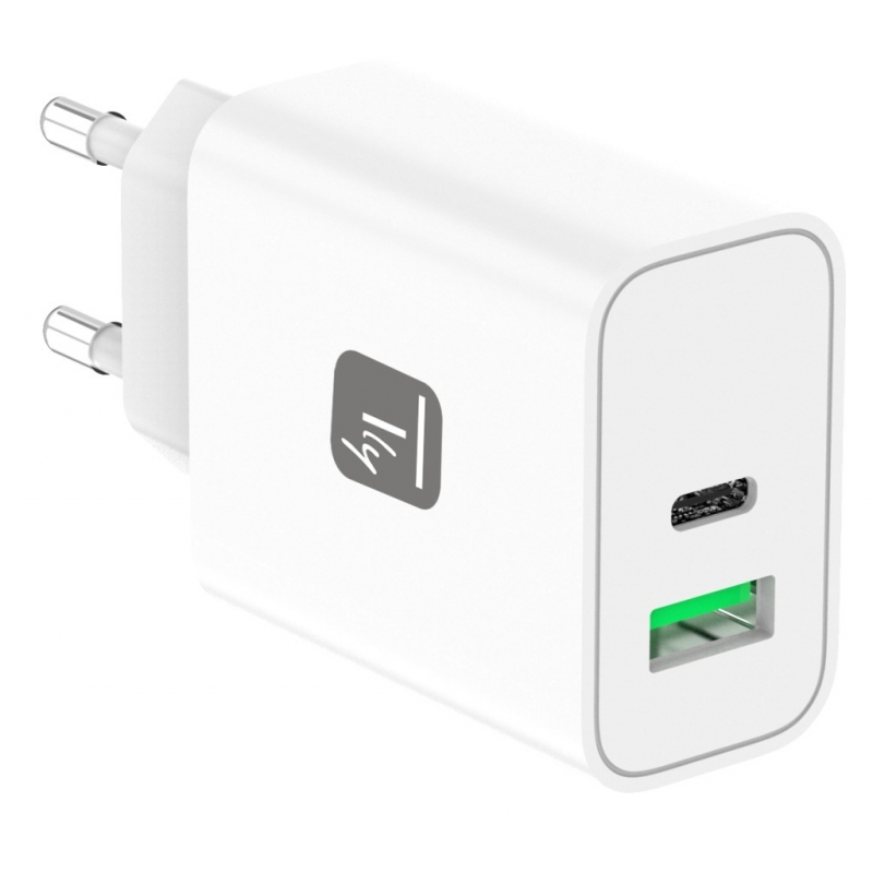 Techly IPW-USB-30WACG mobile device charger Universal White AC Fast charging Indoor