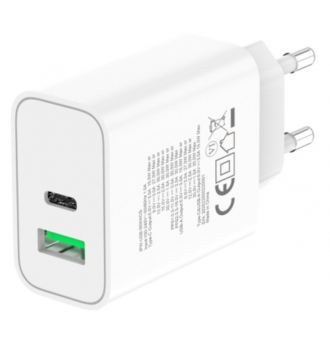Techly IPW-USB-30WACG mobile device charger Universal White AC Fast charging Indoor