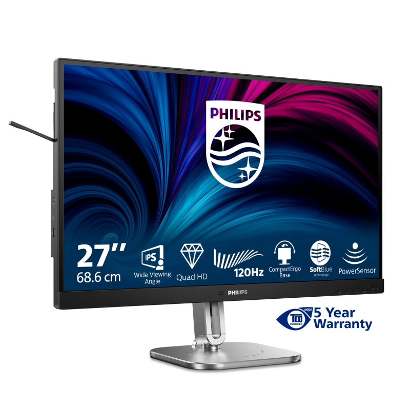 Philips 4000 series 27B2N4500 00 computer monitor 68.6 cm (27") 2560 x 1440 pixels Quad HD LCD Grey