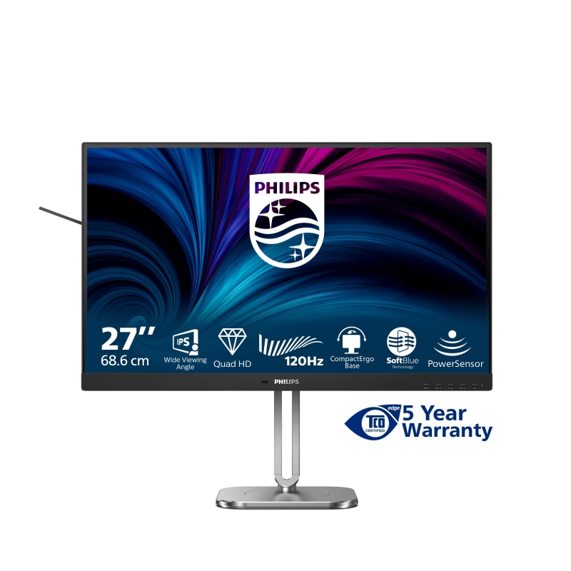 Philips 4000 series 27B2N4500 00 computer monitor 68.6 cm (27") 2560 x 1440 pixels Quad HD LCD Grey