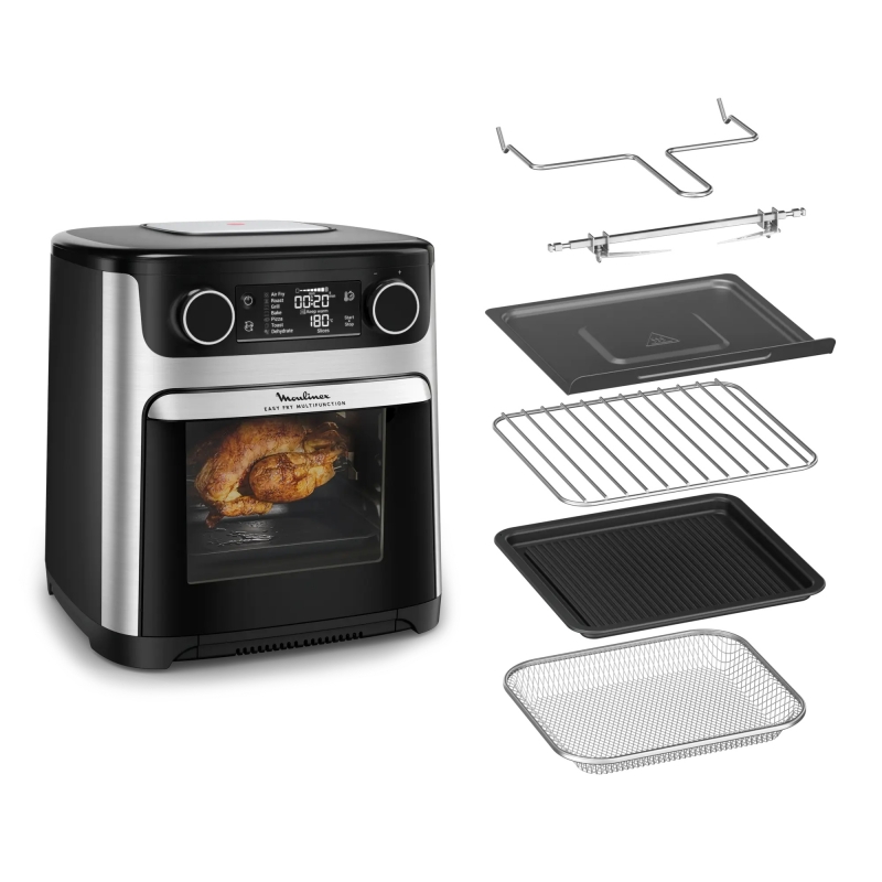 Moulinex Easy Fry Multifunction AL556DF0 freidora Sencillo 15 L Independiente Freidora de aire caliente Negro, Acero inoxidable