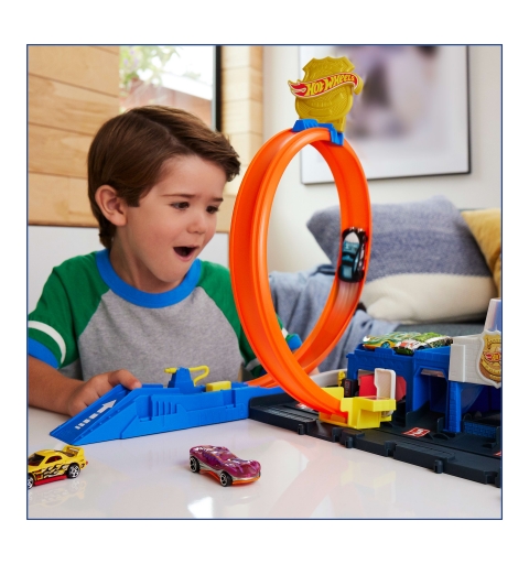 Hot Wheels City Super Police Station Playset with 1 64 Scale Police Toy Car & Adjustable Track Loop