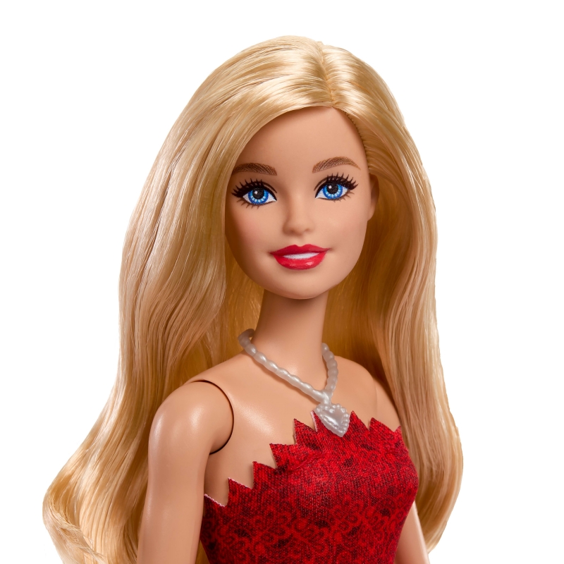 Barbie Mattel 80th Anniversary Ruby-Red Celebration Fashion Doll Wearing Red Dress with Accessories