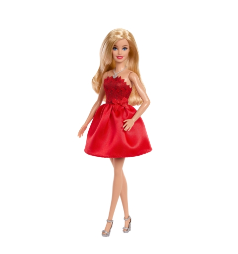 Barbie Mattel 80th Anniversary Ruby-Red Celebration Fashion Doll Wearing Red Dress with Accessories