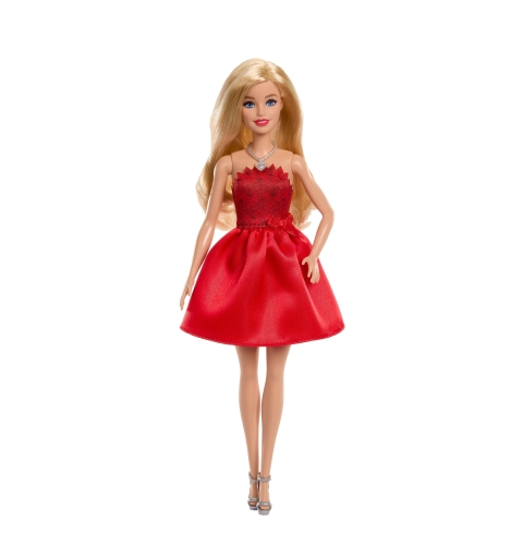 Barbie Mattel 80th Anniversary Ruby-Red Celebration Fashion Doll Wearing Red Dress with Accessories
